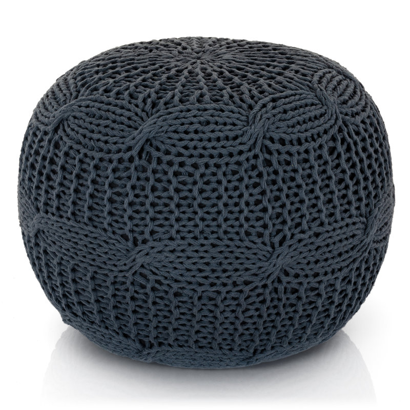 Pouf rond 20 po Andyn, gris