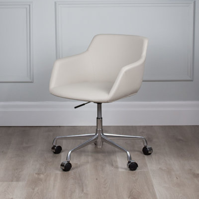 Chaise de travail moderne en cuir avec base pivotante Mahiyah