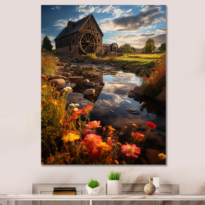 Motif ludique rose Mid Century III sur toile
