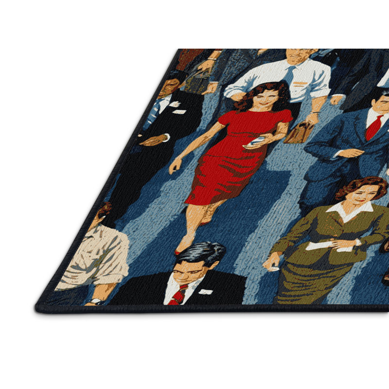 Tapis de transport gris lavable à la machine, Rectangle 5 pi x 7 pi