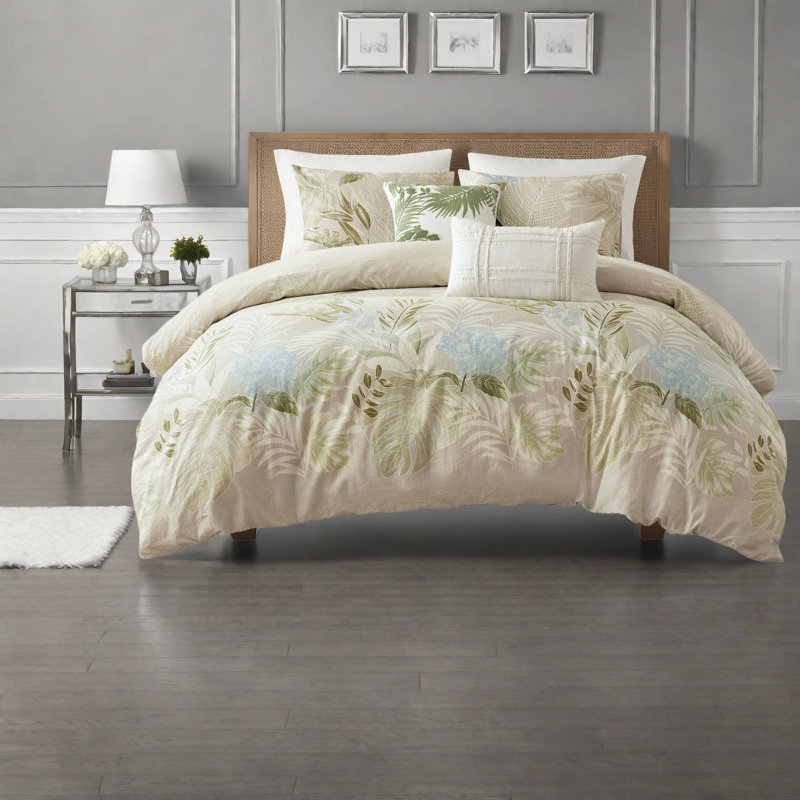 Ensembles de literie pour lit double en coton certifié, style bord de mer moderne