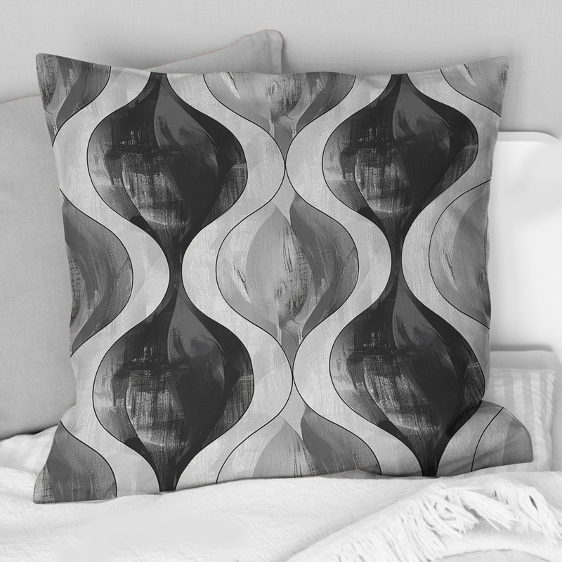 Coussin noir Modern Trellis III - Modern, H 16 po x l 16 po
