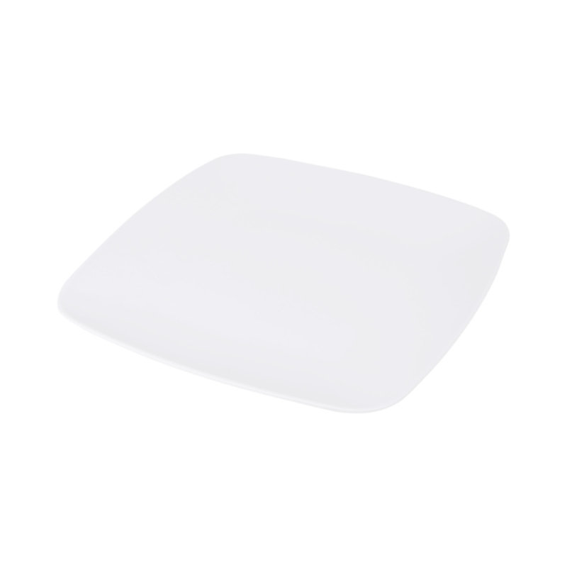 Assiette plate en mélamine 11 po radius edge, Blanc