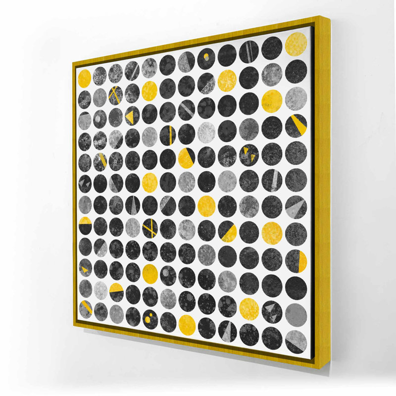 «Abstract Grunge Circles» - Toile encadrée avec motif décoratif