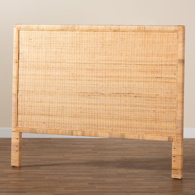 Guilaine Rattan and Mahogany wood Headboard