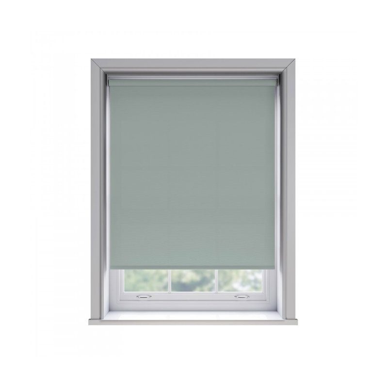 No Drill Thermal Blackout Roller Blind, Blue, 55cm W x 165cm L