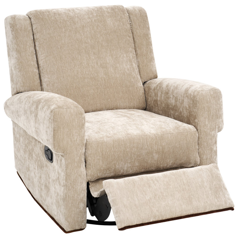 Pismo Modern Chenille Swivel Rocker Recliner with Dual Positions, Brown