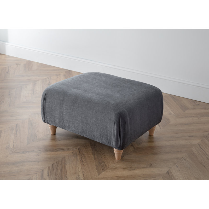 Charlotte-Ann Soft Touch Square Footstool, Charcoal