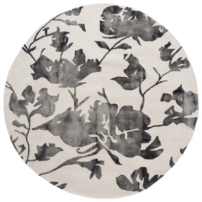 Tapis ivoire / gris anthracite en laine touffeté à la main Harvester