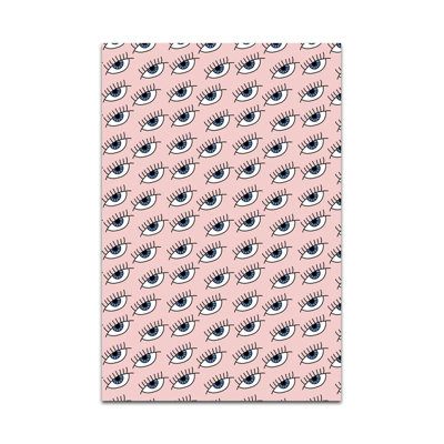 Pink Blue Eye Woven Base Rug
