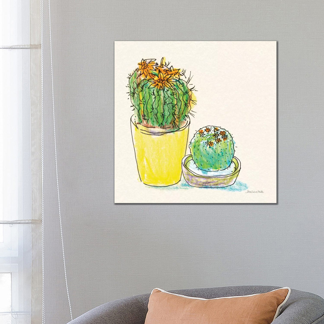 Cacti Garden IV von Sara Zieve Miller - Galerie-umwickelte Leinwand Giclée auf Leinwand