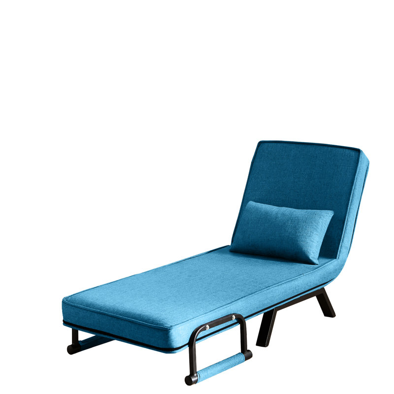 51 Adult Chair Bed Folding - Adjustable & Alluring Pillow, Comfy Single Futon For Small Spaces, Apartment, Office  Blue Intriguing Cozy