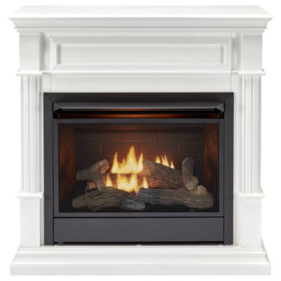 Duluth Forge DFS-300LT-3WT, Vent Free Fireplace System, Fireplace: FLF300T and Mantel: CM300-3-WT, White