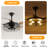 48 Inch Ceiling Fans With Lights And Remote Control, Black, Cage Design, 6-Speed DC Motor, Light Kit Included