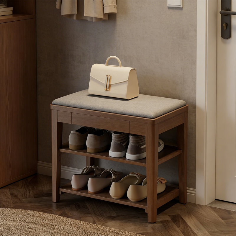 Premium Wooden Shoe Cabinet For Home, 21.3” H x 23.6” W x 13.6” D