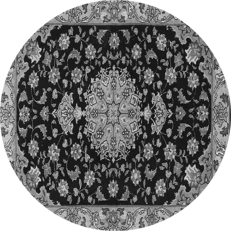 Tapis gris traditionnel 4744, Rond 6 pi