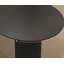 Table de salle à manger noire demi-ronde en pierre frittée-1005477299
