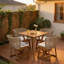 Ensemble repas 5 pièces avec table en bois d'acacia et chaises en osier, résistant aux intempéries pour le jardin et le patio