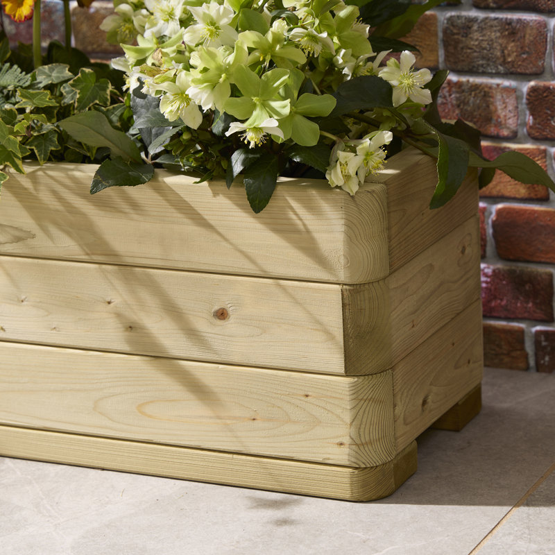 Wood Planter Box, 30 cm H x 120 cm W x 30 cm D