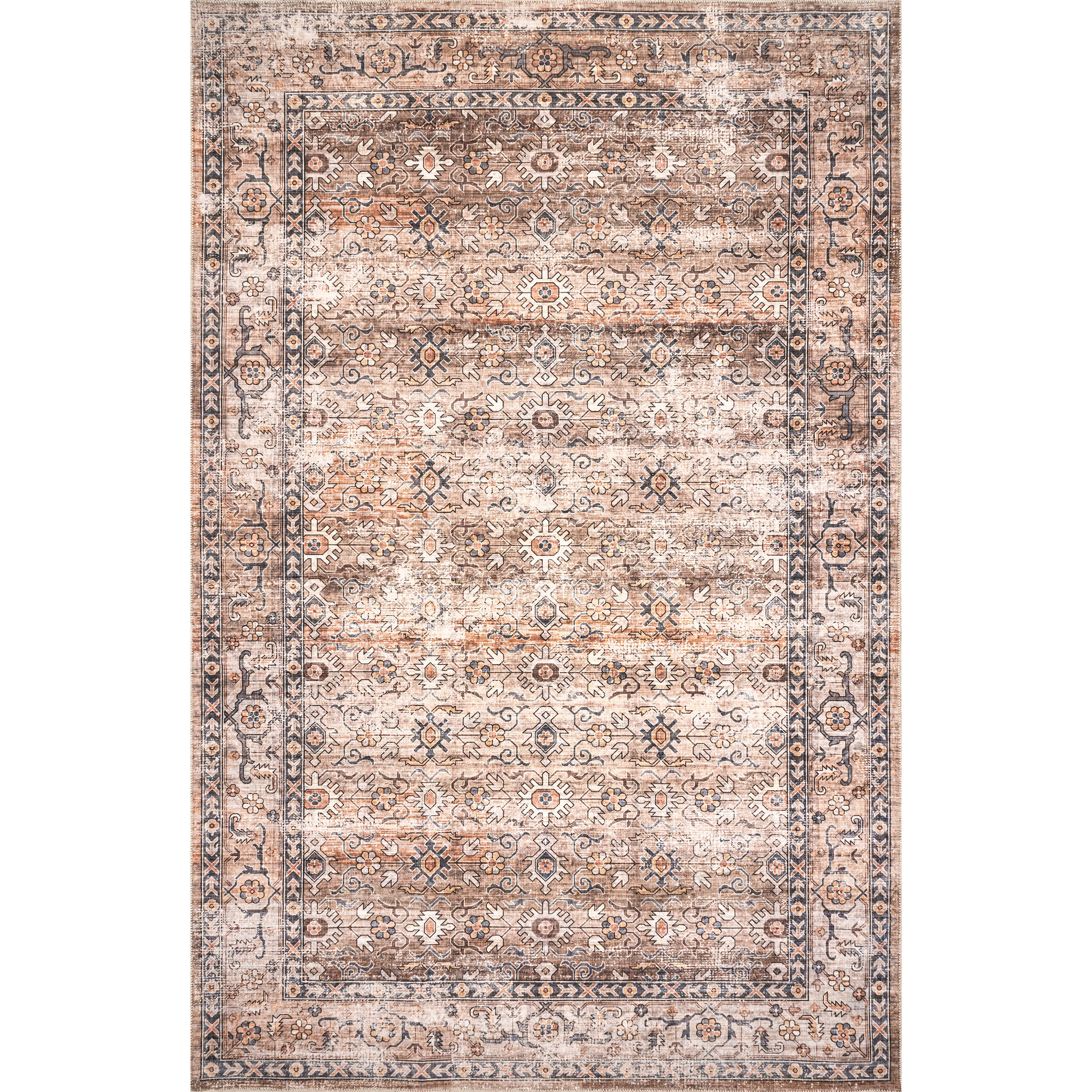 3X4 Tribal Machine Washable Printed Area Rug for any Room, Home Decor