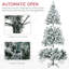 6/7.5FT Tall Prelit Artificial Christmas Tree With Snow Flocked Branches, Warm White Or Colourful LED Lights & Steel Base