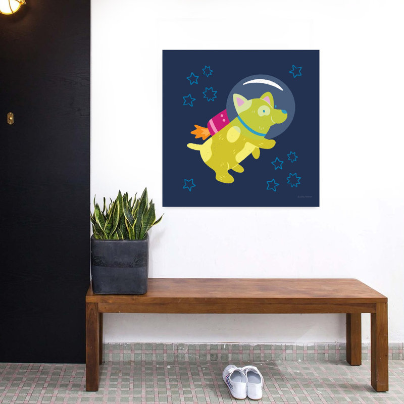 Art contemporain Tails V avec animaux, H 32 po x l 32 po