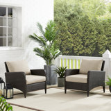 Mosca Wicker - Person Patio Conversation Sets with Cushions