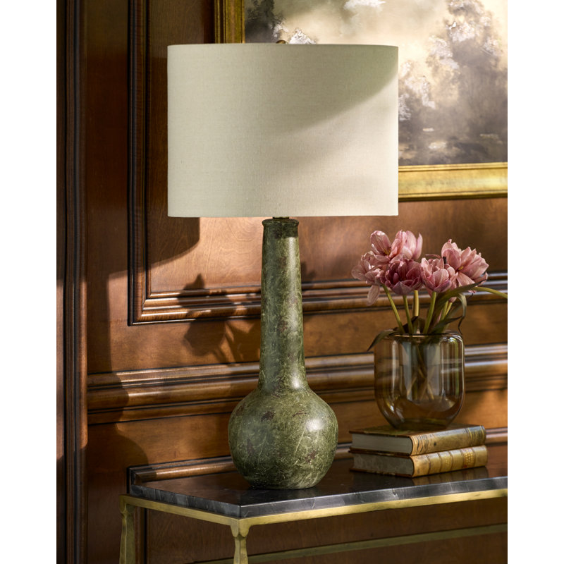 Slawson Table Lamp, Green, Wheat