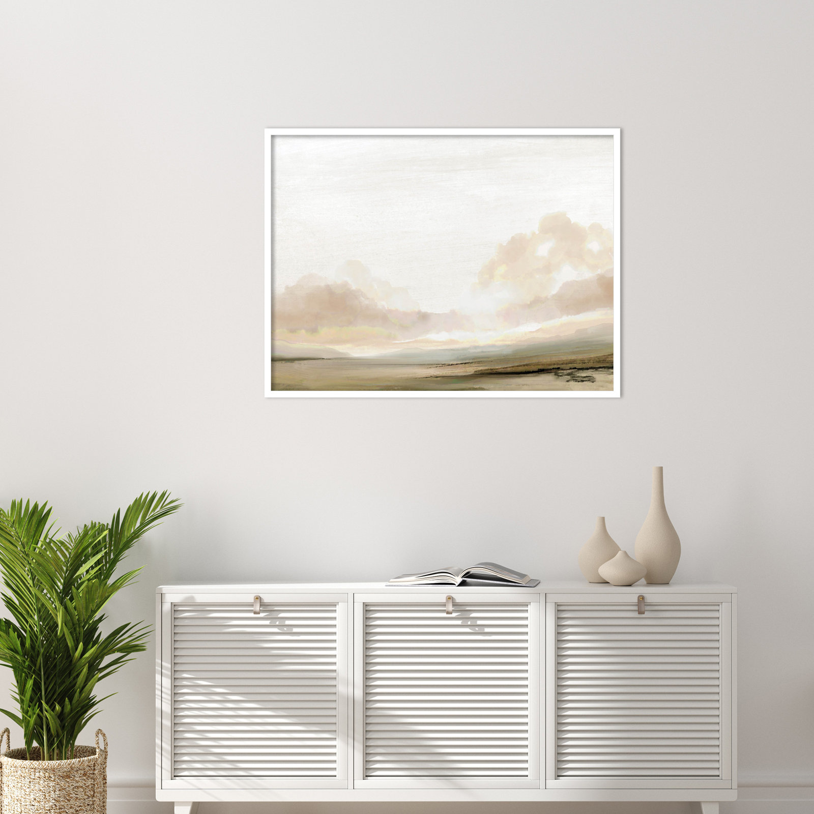 Southern Landscape Print by Dan Hobday, White, 31" H x 41" W x 1" D
