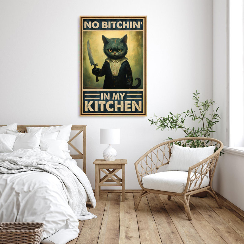 Chat sans bitchin dans ma cuisine, H 20 po x l 16 po x P 1,25 po