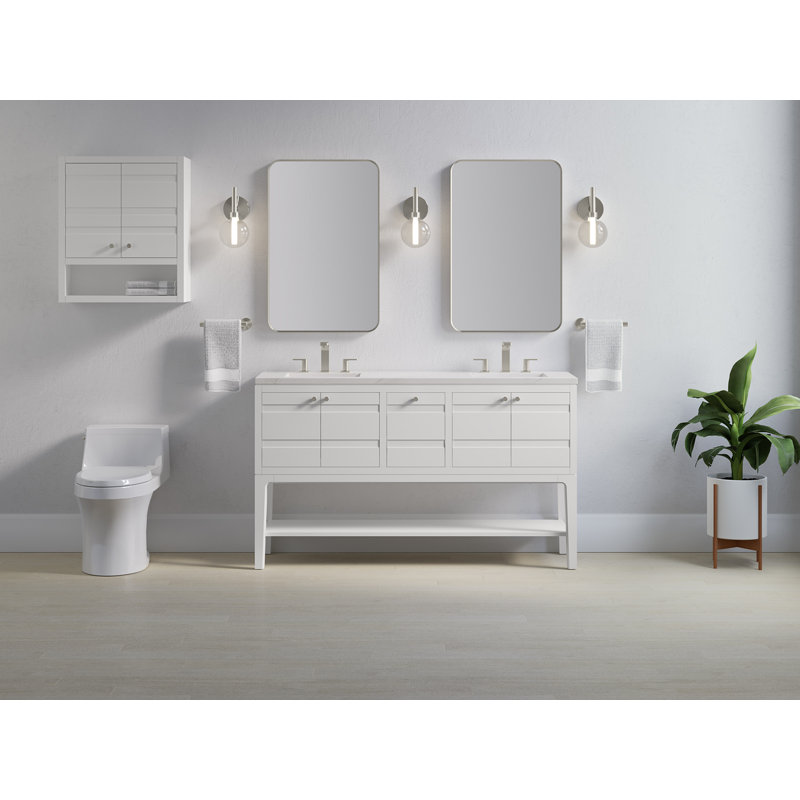 Helst 60-In Bathroom Vanity Set, White