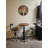 Dining Table Pine Round Solid Wood Top Metal Base Dining Table-86560746