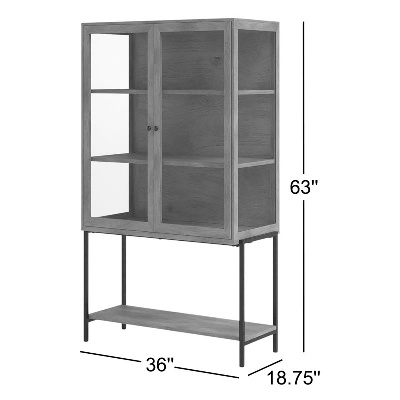 Arelius Curio Cabinet, Medium Brown