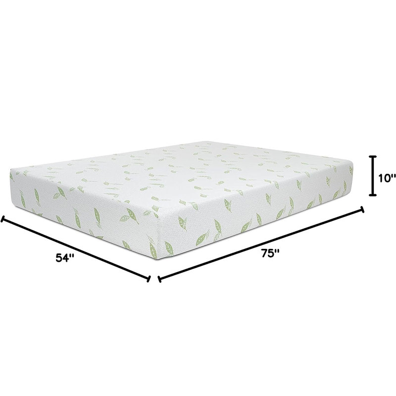 Anula, Green Tea Infused Medium Firm Memory Foam Mattress, Twin XL, 12"