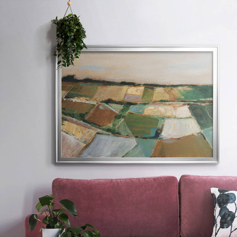 «Pastel Fields I», reproduction d'art sur toile, Argent, H 30 po x l 44 po x P 1,5 po