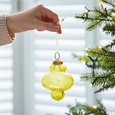 9.5cm Clear Glass Bauble