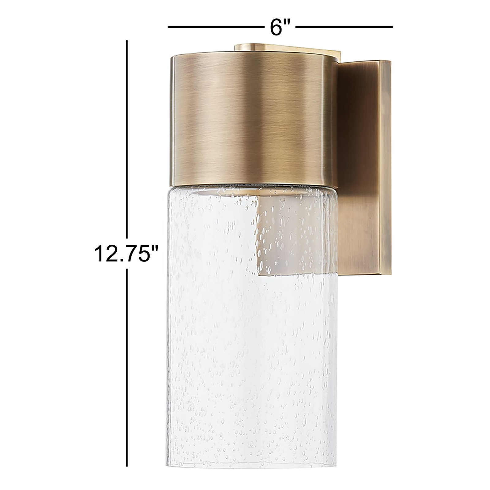 Rusa Outdoor Armed Sconce, 12.75" H x 5.25" W x 6" D