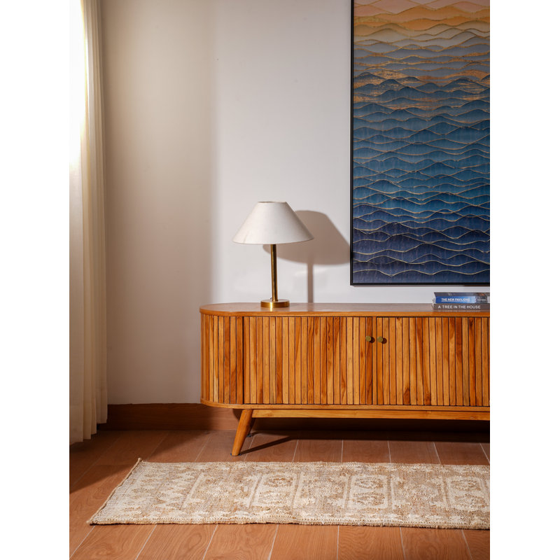 Tapis de couloir en jute tissés à plat Torbert tissés à la main et à plat Torbert - couleur beige blanc, design oriental, velours court, fibres naturelles, tapis d'intérieur faits à la main pour l'extérieur