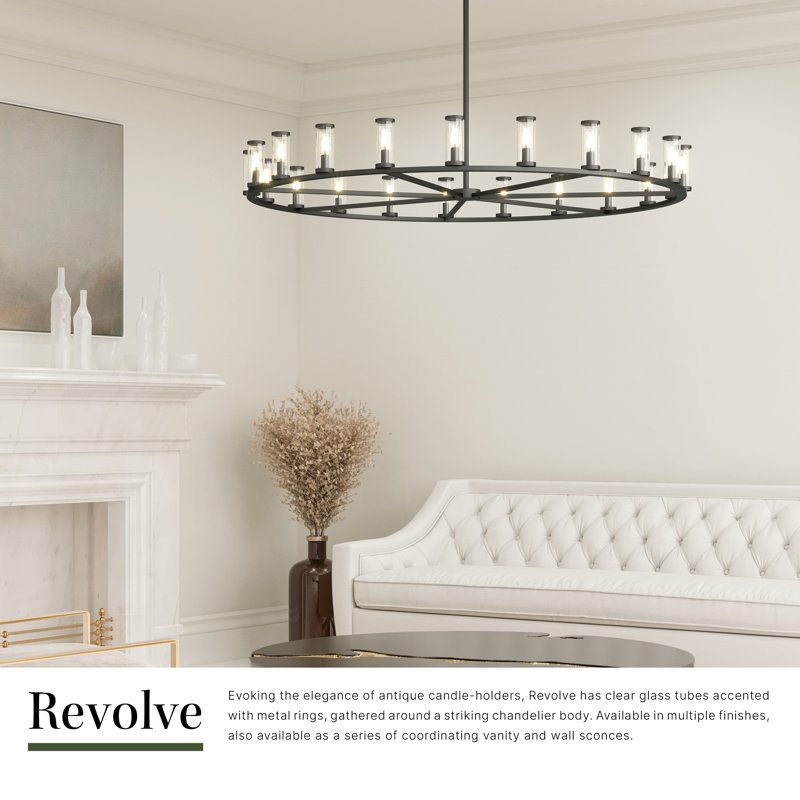 Revolve 21 - Light Chandelier, Natural Brass