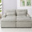 Loveseat Sofa With Four USB Ports And Two Cup Holders, Sectional Convertible Sofa With Storage Space And Two Movable Ottomans-1907080604
