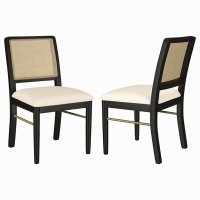 Chaise d'appoint de salle à manger en rotin (ensemble de 2)