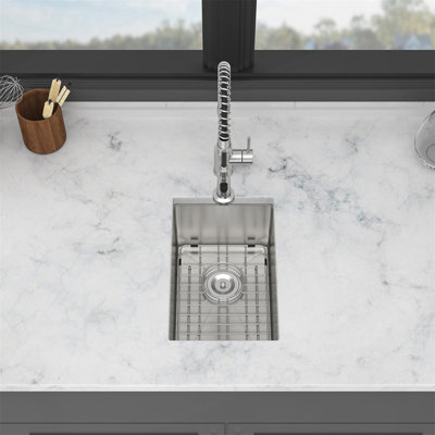 12 Inch Undermount Stainless Steel Kitchen Sink With Deep Single Bowl And Noise-Reducing Design