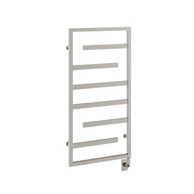 23.5"x47.5" Vasto Designer Wall Mounted Electric Plug-In Towel Warmer - Brushed Nickel, Fluid Filled, Lifetime Warranty