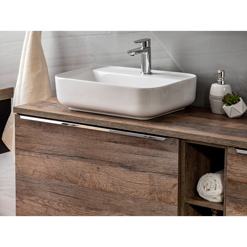 Hesper 80cm Single Bathroom Vanity Base Only, Vintage Oak
