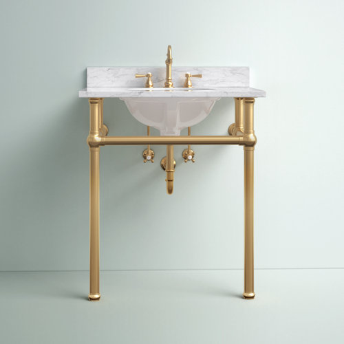 Greyleigh™ Copeland 30'' Single Bathroom Vanity with Marble Top ...