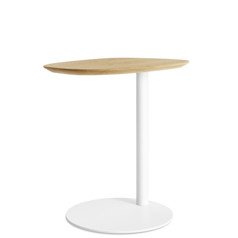 Swole Solid Wood End Table, White Oak/White, 20" H x 20" W x 15" D