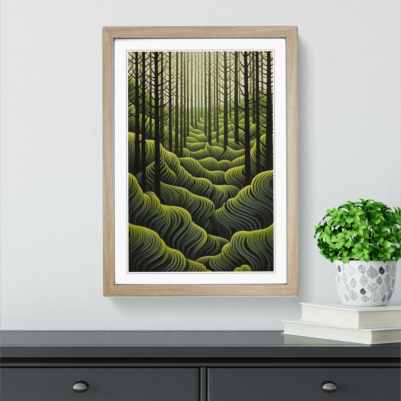 Single Picture Frame Print on Wood, Oak Framed, 64cm H x 46cm W