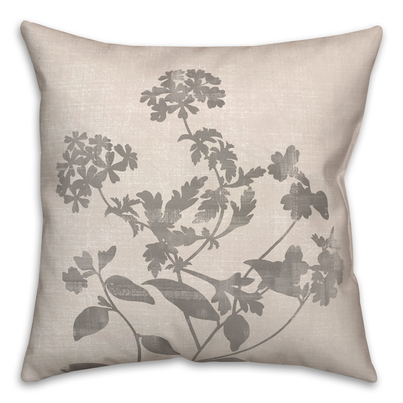 Housse et insert de coussin neutre à motif floral délavé