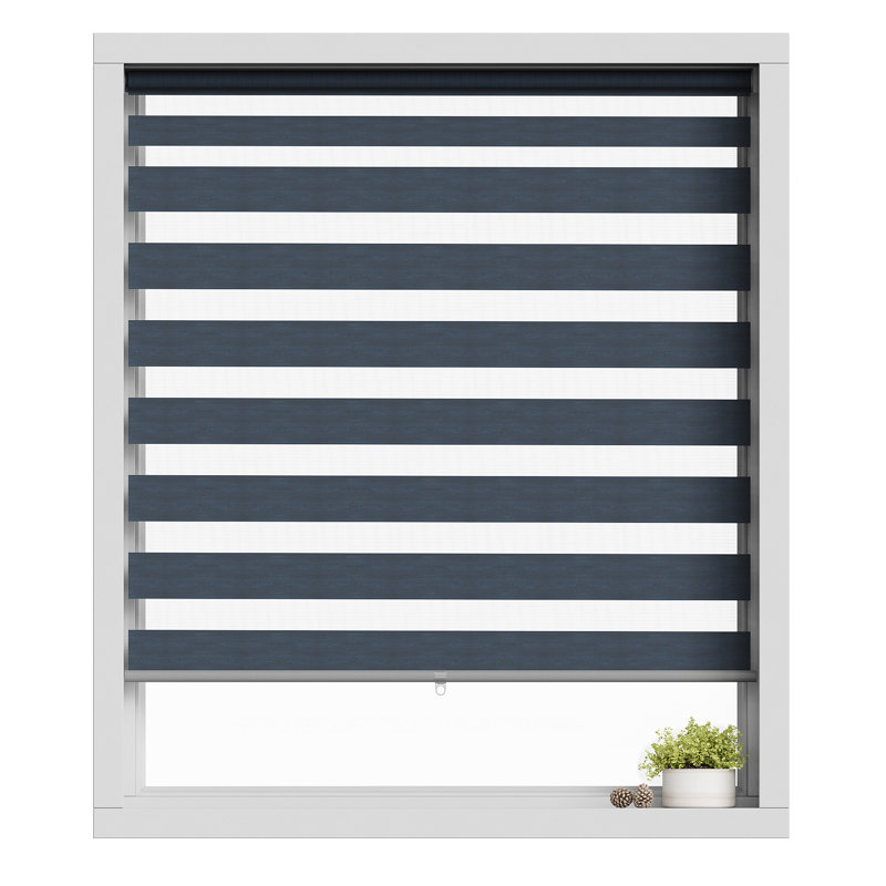 Store à enroulement semi-transparent Zebra, Bleu, L 68 po x L 91 po