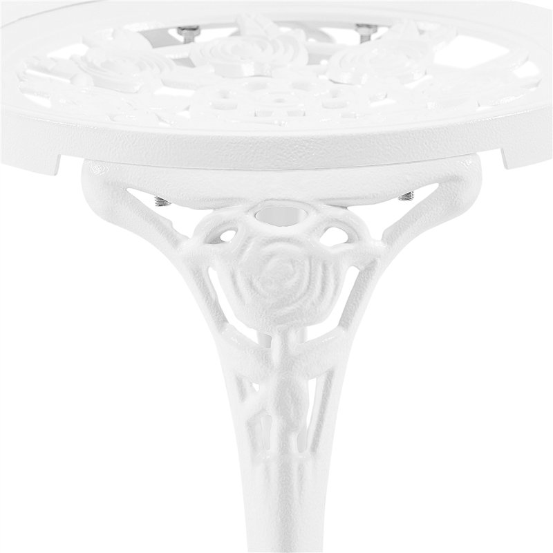 2 - Person Metal Patio Dining Set with Round Table, White